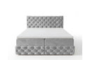 Boxspringbett Castella Samt mit Stauraum – Grau