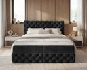 Boxspringbett Castella Samt mit Stauraum – Schwarz