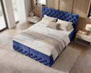 Boxspringbett Castella Samt mit Stauraum – Blau