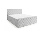 Boxspringbett Adora Samt mit Stauraum – Hellgrau