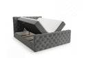 Boxspringbett Adora Samt mit Stauraum – Grau