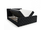 Boxspringbett Adora Samt mit Stauraum – Schwarz