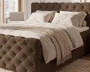 Boxspringbett Adora Samt mit Stauraum – Braun