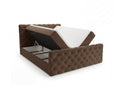Boxspringbett Adora Samt mit Stauraum – Braun
