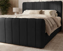 Boxspringbett Elin Samt mit Stauraum – Schwarz