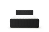 Boxspringbett Elin Samt mit Stauraum – Schwarz