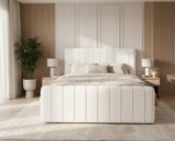 Boxspringbett Elin Samt mit Stauraum – Weiß