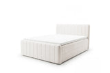 Boxspringbett Elin Samt mit Stauraum – Weiß