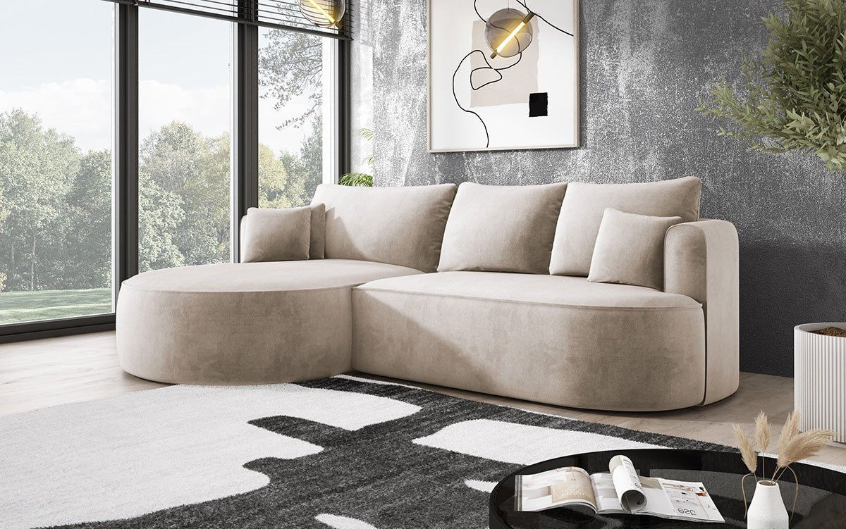 Designer L Sofa Lucca in Samt
