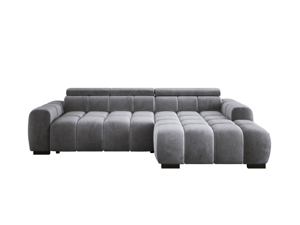 Designer Sofa Amalfi in Samt mit elektrischer Sitzerweiterung
