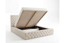 Designer Polsterbett Siena in Samt – Beige