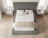 Designer Polsterbett Siena in Samt – Grau