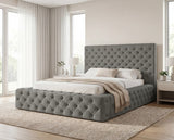 Designer Polsterbett Siena in Samt – Grau