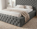 Designer Polsterbett Siena in Samt – Grau