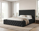 Designer Polsterbett Siena in Samt – Schwarz
