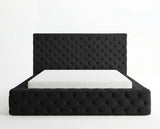 Designer Polsterbett Siena in Samt – Schwarz