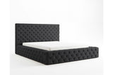 Designer Polsterbett Siena in Samt – Schwarz