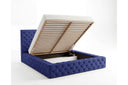 Designer Polsterbett Siena in Samt – Blau