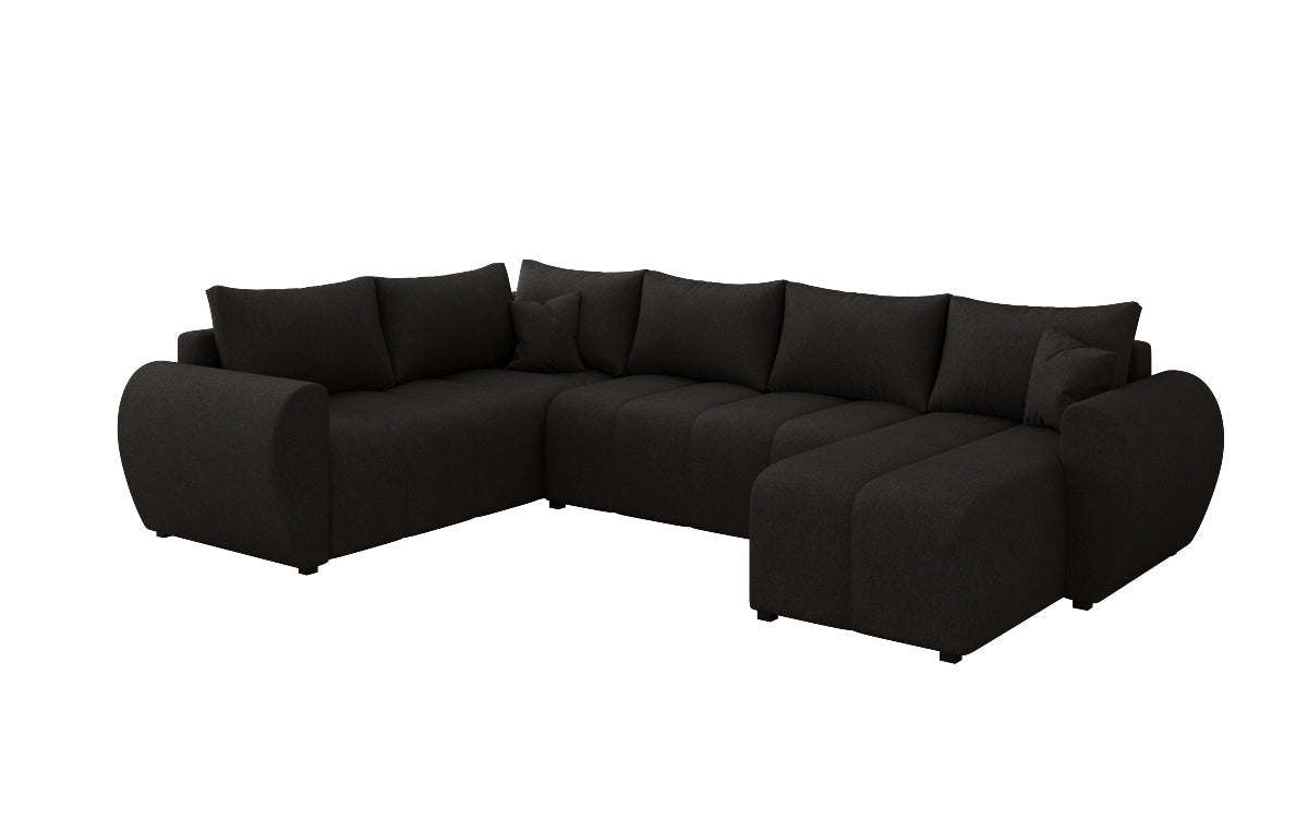 Designer Sofa Sorella U mit Schlaf- und Klappfunktion in Stoff