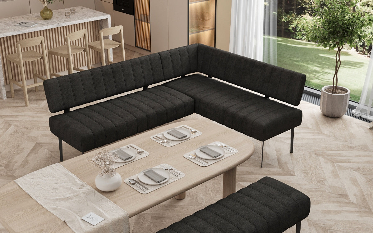 Essbank-Set Montero aus robustem Stoff mit Metallbeinen