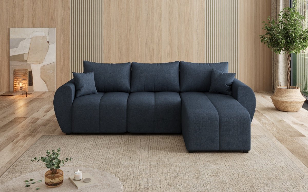 Designer Sofa Sorella L mit Schlaf- und Klappfunktion in Stoff