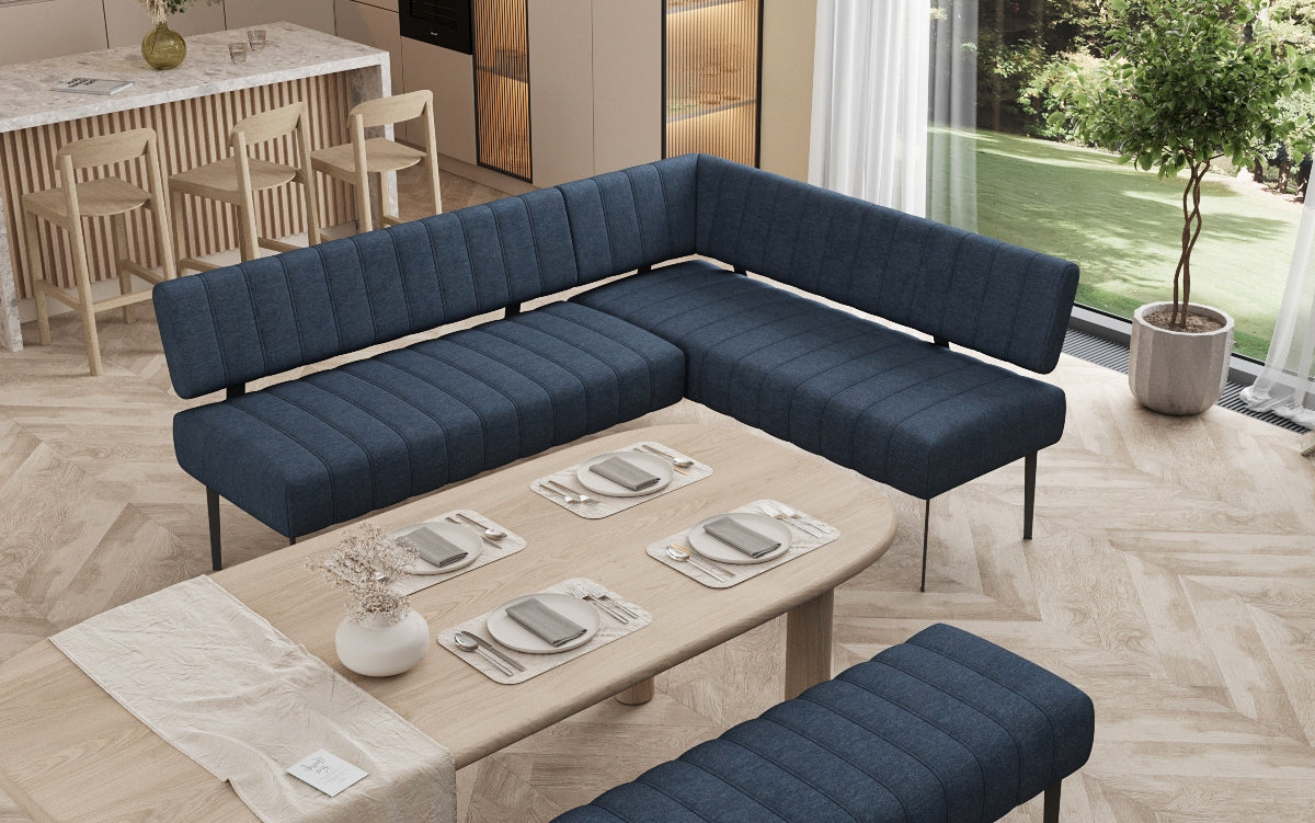 Essbank-Set Montero aus robustem Stoff mit Metallbeinen