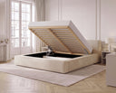 Designer Polsterbett Theo in Cord mit Stauraum – Beige