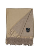 Leichte Alpaka Tagesdecke Elora - Reine Alpakawolle in Sand - 175x135 cm