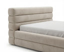 Designer Polsterbett Velia in Samt mit Stauraum – Beige