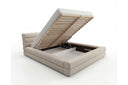 Designer Polsterbett Velia in Samt mit Stauraum – Beige