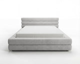 Designer Polsterbett Velia in Samt mit Stauraum – Hellgrau