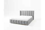 Designer Polsterbett Viola in Samt – Grau