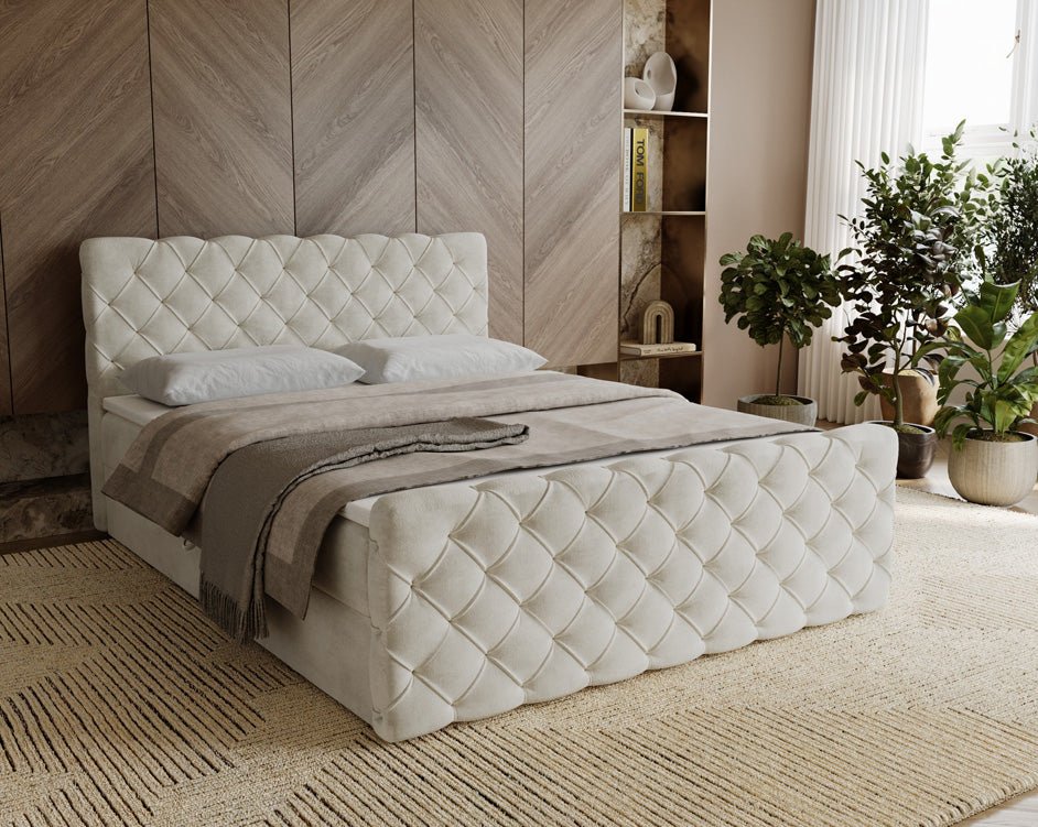 Boxspringbett Chester Samt mit Stauraum