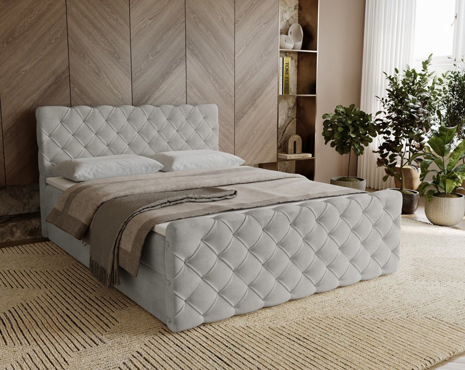 Boxspringbett Chester Samt mit Stauraum