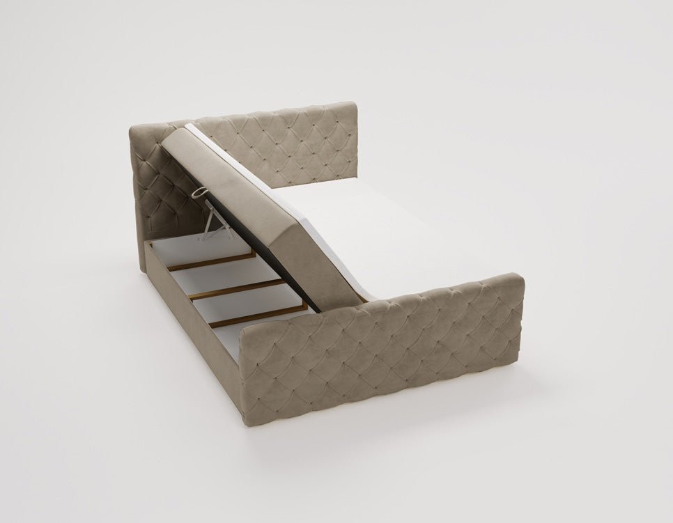 Boxspringbett Chester Samt mit Stauraum