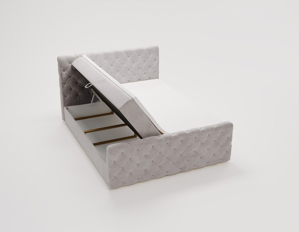 Boxspringbett Chester Samt mit Stauraum