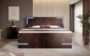 Boxspringbett Carlotta mit LED, Stauraum und USB (Samt) - Luxusbetten24