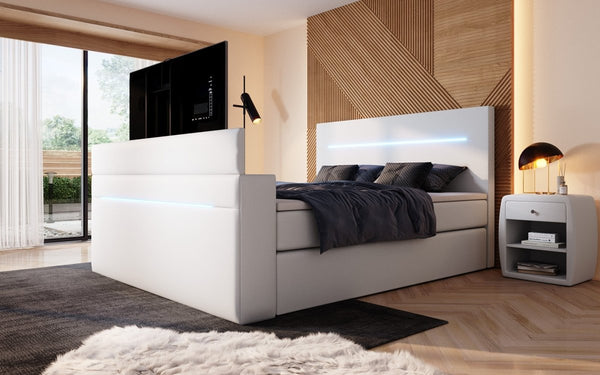 Boxspringbett Sejour mit TV Lift, RGB und Stauraum