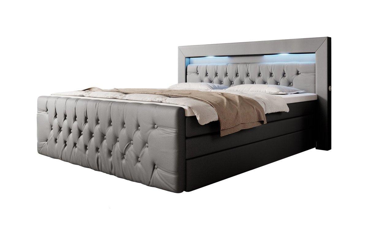 Boxspringbett Sonno mit RGB, USB und Stauraum - Luxusbetten24