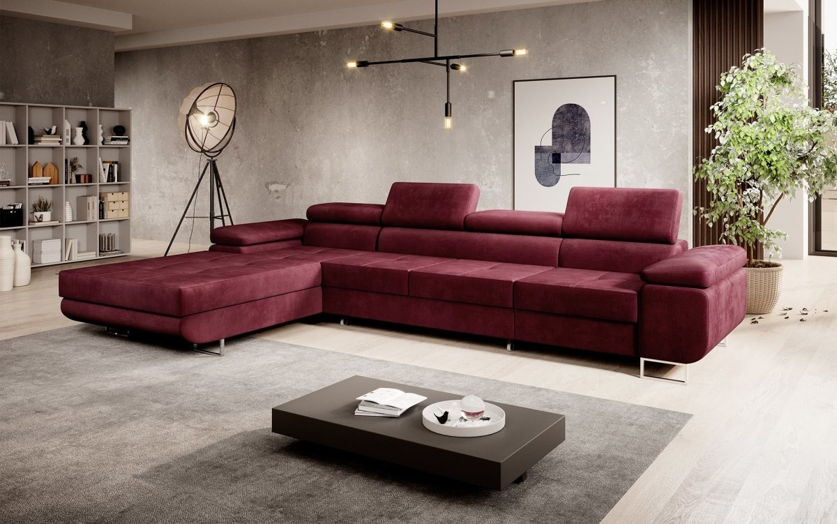 Designer Sofa Alonzo Maxi mit Schlaf- und Klappfunktion (Samt) - Luxusbetten24
