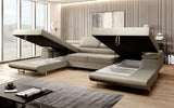 Designer Sofa Calvera U mit mit Schlaf- und Klappfunktion - Luxusbetten24