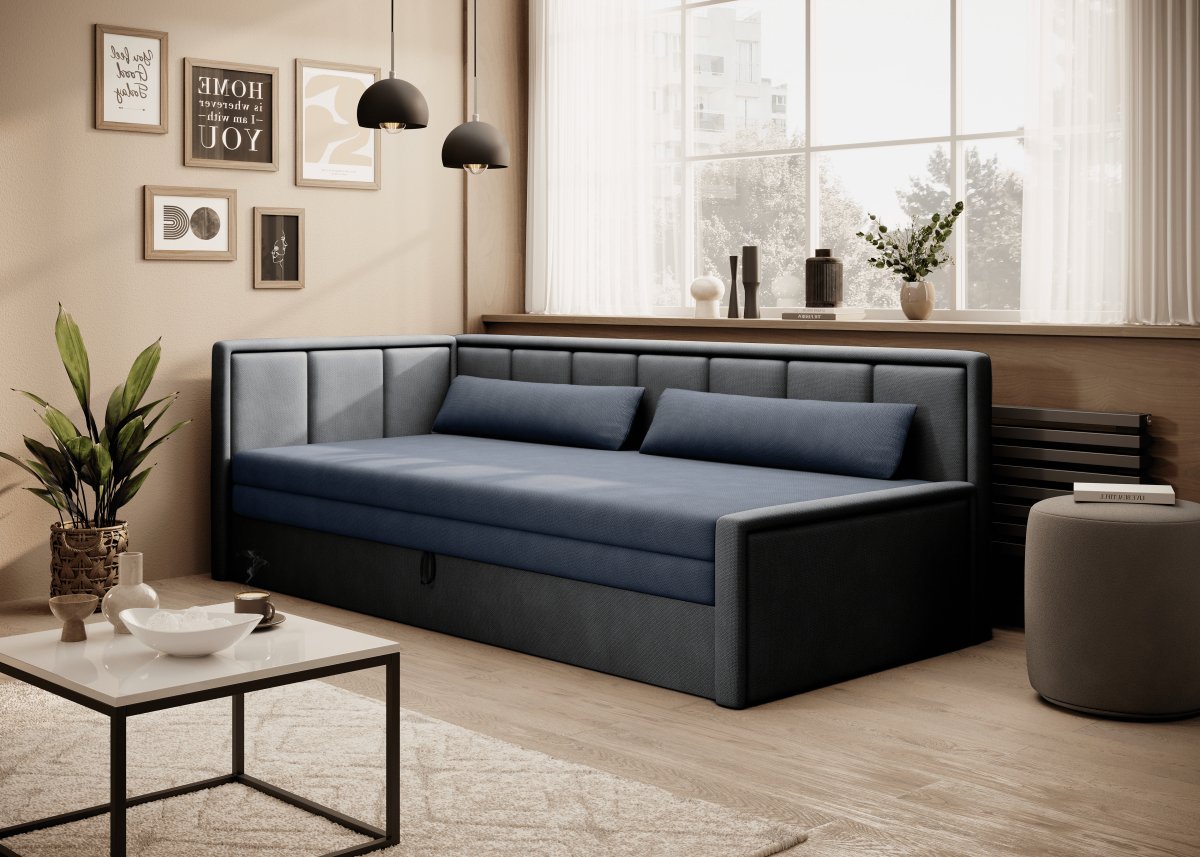 Designer Sofa Fellano mit Schlaffunktion und Stauraum - Luxusbetten24