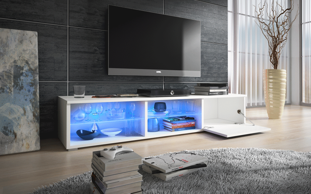 TV-Lowboard Bright mit LED - Luxusbetten24