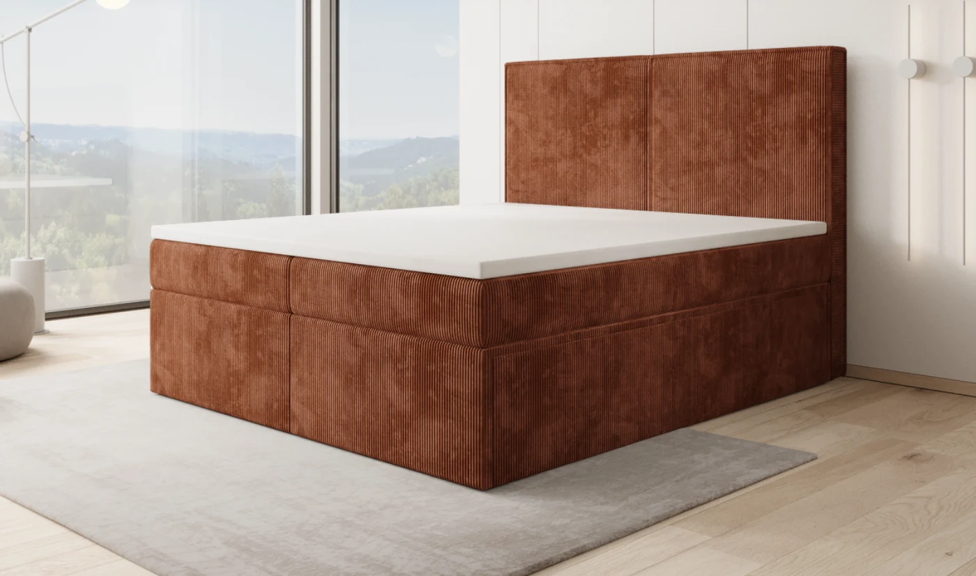 240 cm breit in Cord Terrakotta